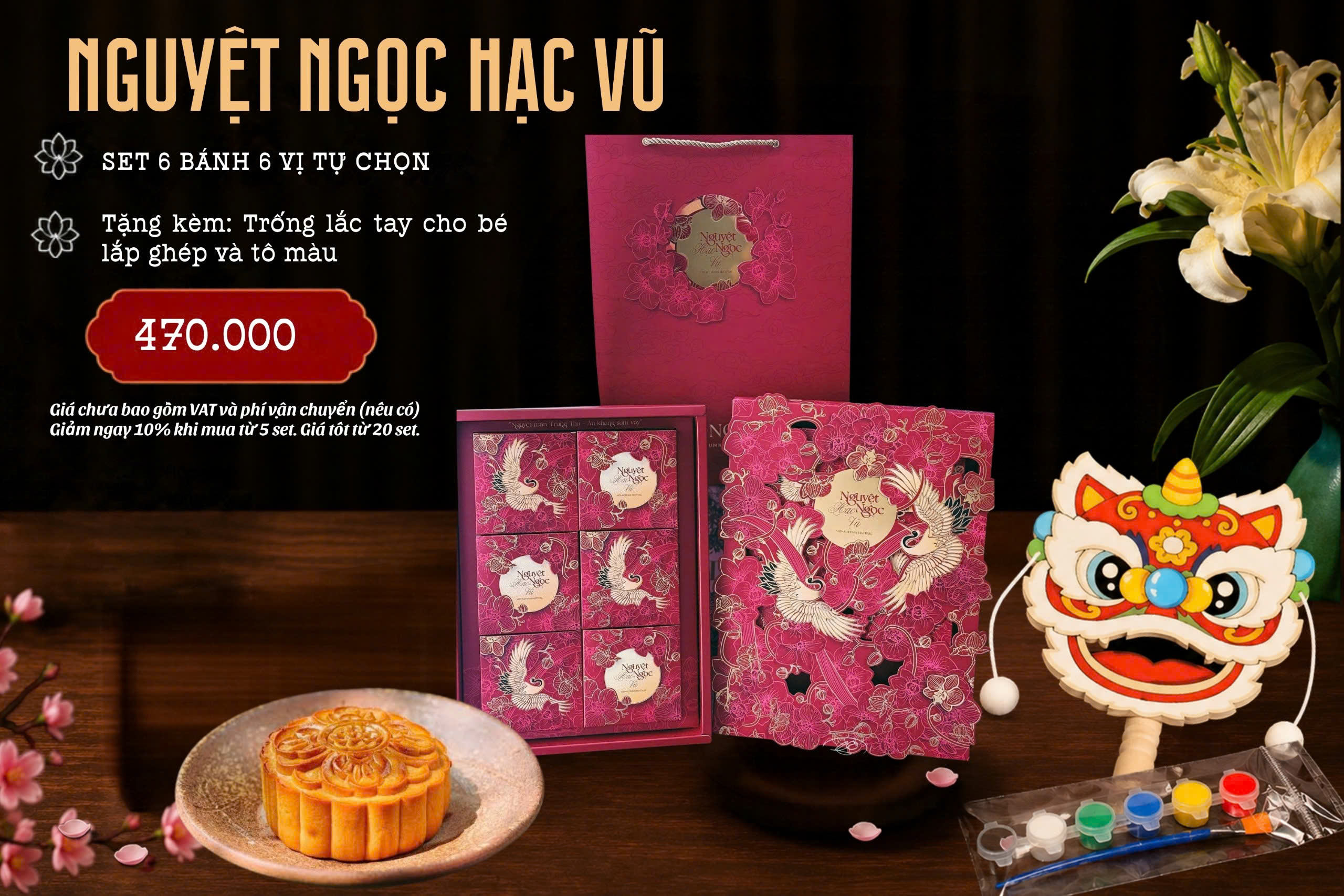 Set Nguyệt Ngọc Hạc Vũ bánh trung thu 470K